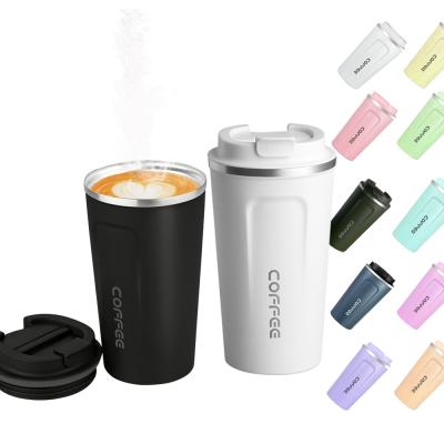 China 350ml 500ml Eco-Friendly Sustainable Double Walled Reusable Stainless Steel Travel Coffee Mug for sale