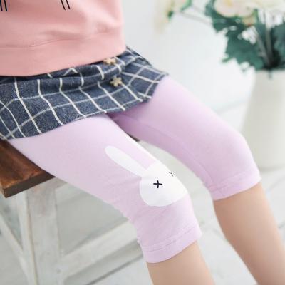 China Color Fade Proof Girls Summer Thin Section Children Wear Gaiters Slim Girls Printed Cute Five Point Pants for sale