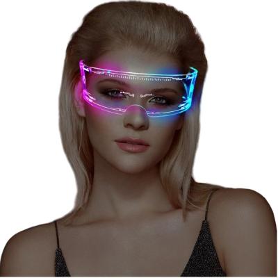 China Festival Decoration Pick Luminous Lead Glasses Creative Party Led Light Glasses For Party Supplies Shinning Cyberpunk Christmas for sale