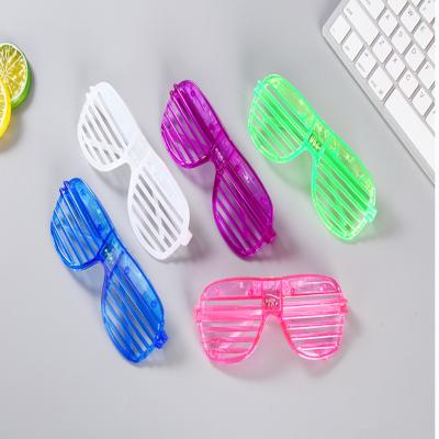 China Holiday Decorations NEW Light Up Shutter Shades LED Plastic Glasses Glow Dark Party Supplies Led Sunglasses For Kids for sale