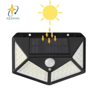 China Solar garden outdooy pir wall led light shine mountde lamp cheap waterproof garden100led light for sale