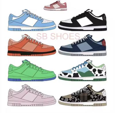 China Round Toe Wholesale Trendy Popular Retro Panda Casual Sports Sneakers Fashion Walking Styles Duckes SB Men Low Basketball Shoes for sale