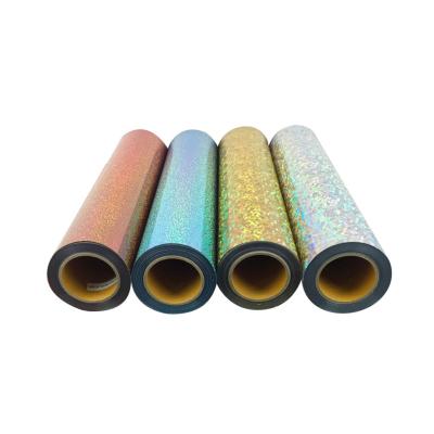 China Apparel/Textile Factory Direct Sales Rainbow Heat Press Logo Vinyl Hologram Heat Transfer Vinyl for sale