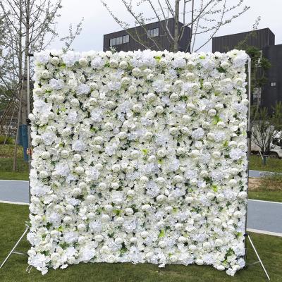 China OBD024 Events Decoration Wedding Artificial Flowers Decorative Fabric Large Rose Peony and Roses Wrap Wall Panel Backdrop for sale