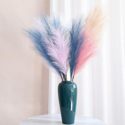 China Most popular decoration 90cm pampas grass flower small events natural dry colorful pampas grass real dry for wedding home decoration for sale