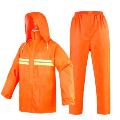 China 100% /Windproof/Eco-friendly/Durable/ Rain jackets and raincoat pants orange waterproof Oxford or PVC taffeta polyester material for sale