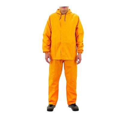 China Waterproof 100% PVC Rain Jacket SLF-YW04 Pants 100% Polyester Raincoat Suit Rain And Rain Wear 170T/180T/190T for sale