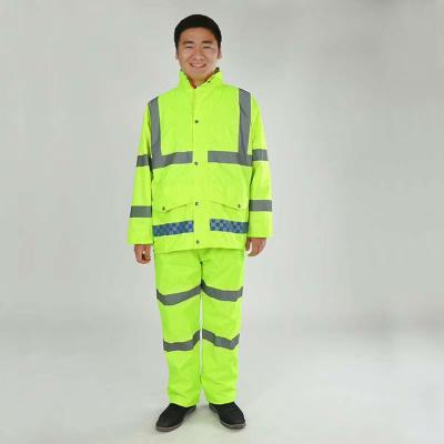 China Hi-Force Neon Green Waterproof Men's Lone Raincoat Reflector Rain Coat Customize Rain Jacket Easy Clean Rain Suit for sale