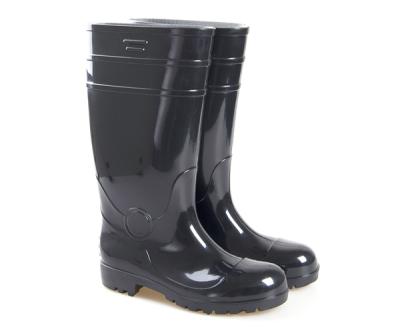 China Hot Selling Good Quality Steel Toe China Low Price SLS- ZY004BK PVC Steel Rain Boots Stick On Boots for sale