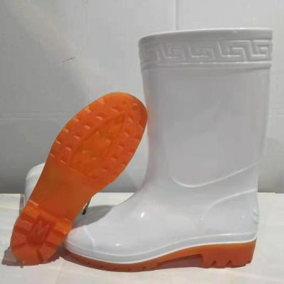 China Steel Toe Rubber Boots Rubber Boots Rainboots For Food Factory White Color for sale