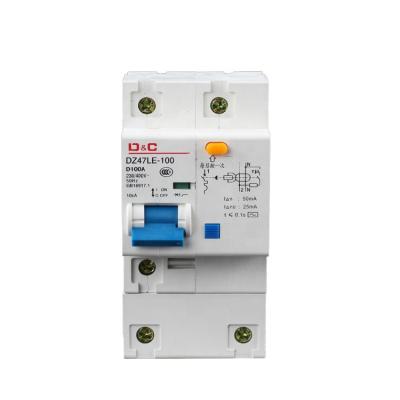 China [D&C] shanghai delixi c40 miniature circuit breaker mcb DZ47LE-100 for sale