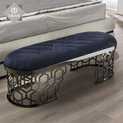 China Modern design bedroom furniture luxury bed stools storage bedding set shoe-changing bench footsool for sale