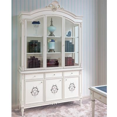 China White Antique Customization Furniture Cabinet Antique Display Hand Carved Wood Wine Cabinet for sale