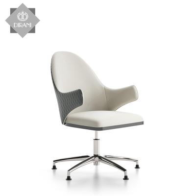 China Luxury Swivel Office Furniture Swivel Office Chair With Armrest Manager Computer Desk Genuine Leather Chair for sale