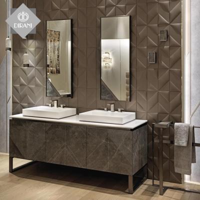 China Custom Antique Bathroom Vanity with Mirror Cabinet Bedroom Vanity Table Console Table and Mirror Set for sale