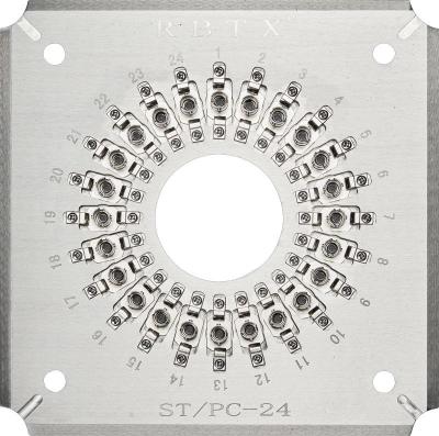 中国 STPC24 磨き用ジグ/ホルダー 24 ポート ST/PC 光ファイバーパッチコードコネクタ 尖端磨き 販売のため