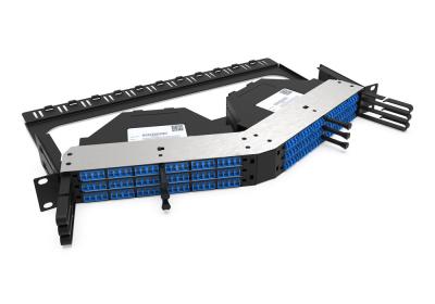 China Rongbang RBTX-PP02 1U High Density Angled Frame Modular Panel 6 MPO/MTP para 144 portas LC para rede de data center à venda