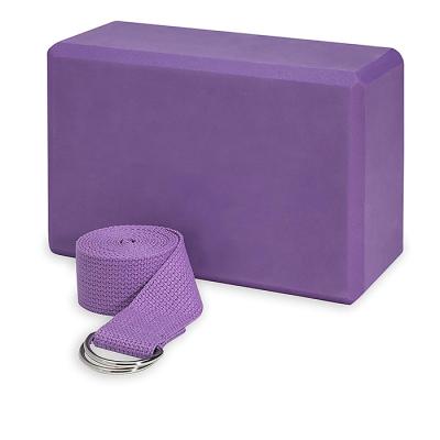 China Simple yoga block and belt combo set with 1 block and 1 belt for sale