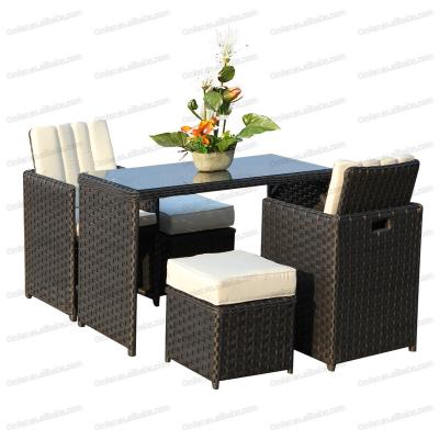 China Wholesale 5 PCS Modern Simplicity and Practical Complete Garden Dining Conversation Set Rattan Patio Furniture for sale