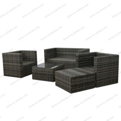 China Modern Vietnam Iron French Cafe Waterproof Rattan High Quality Outdoor Daybed Sofa Set Furniture for sale