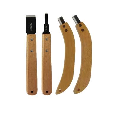 China Automobile headlight bulb 4-piece set of car headlight repair tools wooden handle cold glue knife cleaning glue knife for sale