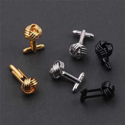 China ALLOY Smiple Fashion Knot Design Cufflinks For Men's Formal Business Wedding Cuff Link Clip Gift High Quality for sale