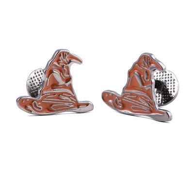 China ALLOY Cosplay Harry Metal Magic Hat Cuff Link Potter Movie Jewelry Shirt Men's Gift Cuff Links for sale