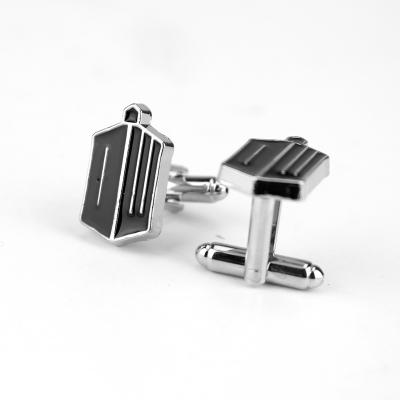 China ALLOY TV Dr. Who Cuff Link Black Metal Enamel Cufflink Mens Fashion Brand Shirt French Cufflinks for sale