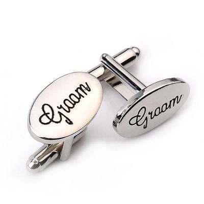 China ALLOY Men Groom Best Man Grooms Father Of The Bride Letter Carving Wedding Party Cufflinks Cut Cuff Link Usher Pageboy for sale