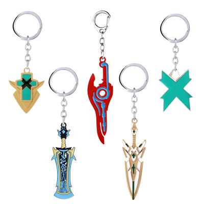 China Metal Xenoblade Game Chronicles Key Chain MONADO Mythra Hikari Pyra Homura Sword Weapon 2 Key Chain Men's Gift Keychain Pendant Car for sale