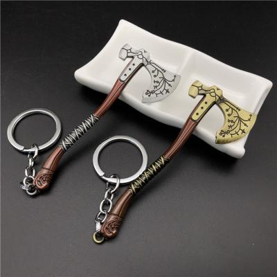 China Kratos Ax Metal Game God Of War 4 Of Ice Key Chain Hammer Weapons Key Chain Master Gift for sale