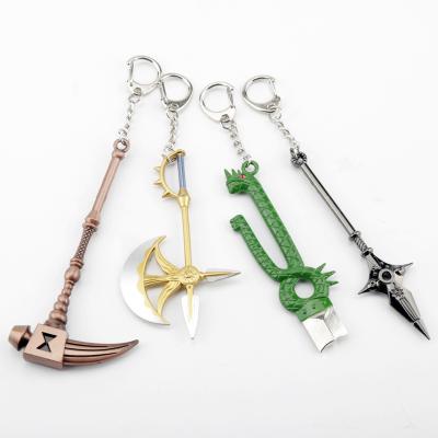 China Metal Anime The Seven Deadly Sins Key Chain Meliodas Broken Sword Weapon Key Chain Pendant Gift Fans Keychains for sale