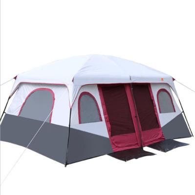 China Extended type two bedrooms and one person tent rainproof and sunscreen outdoor camping tent for sale