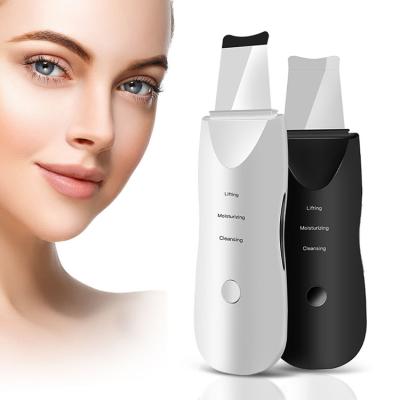 China OEM Ultrasonic Facial Scrubber Face Skin Spatula Blackhead Remover DEEP CLEANSING Cleansing Dead Peeling Facial Cleanser Facial Massager for sale