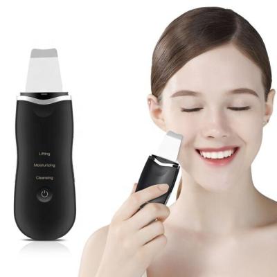 China Ultrasonic Skin Scrubber Vibration Face Spatula Blackhead Remover Facial Massage DEEP CLEANSING Exfoliator Peel Clean Cavitation Peeling Facial Lifting for sale