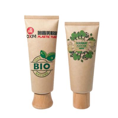 China Eco Friendly Cosmetic Green Material Kraft Paper Tube For Cosmetic Cream Packaging for sale