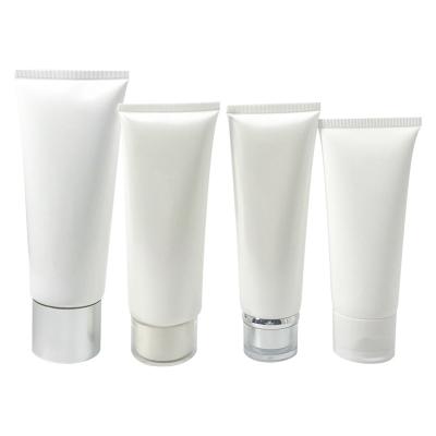 China Custom Cosmetic Stock Round Tube Non Printing Cosmetic Tube Packaging Tube Simple Design White Color for sale