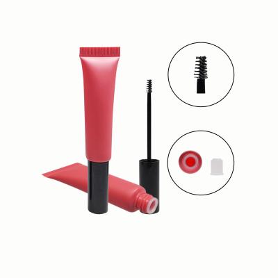 China OEM 10ml PE Cosmetic Tube Empty Mascara Transparent Soft Plastic Eco-friendly Suqeeze Cosmetic With Brush for sale