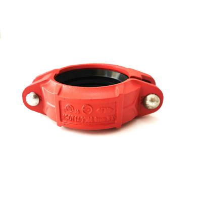 China Quick Installation Malleable Iron Red Color Cast Iron Pipe Fittings Flexible Coupling Style for sale