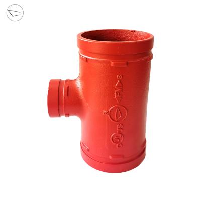 China Hot Selling Fire Fighting System Construction Hardware Threaded Reducing Tee With FM Approved For Fire Fighting System for sale