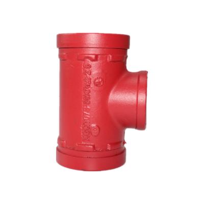 China High Quality Mechanical Tee Splined Fittings 1.5d Tees Light Duty Rigid Coupling Tee For Fire Fighting Customized for sale