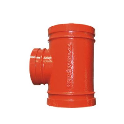 China Fire Fighting Tee Ral3000 Grooved Iron Mechanical Malleable Pipe Fitting For Fire Fighting Fittings Grooved Coupling Customized for sale