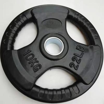 China Rubber Casing 45 Kg 25 Pound Plate Bumper Cast Iron Counterweight Rubber Plate Weight Plate for sale