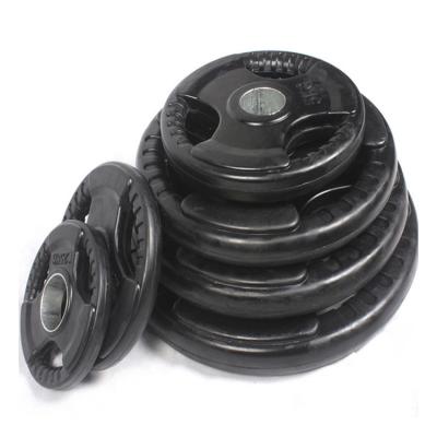 China Rubber Wrap Gym Coated Rubber Coated Barbell Iron Weight Plate for sale