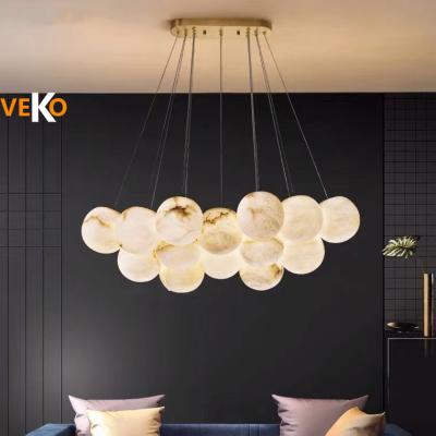 China Modern Marble Shade Chandelier Brass Pendant Lights Luxury Italian Dining Room Chandeliers Pendant Lights Luxury for sale