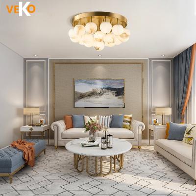 China Modern Luxury Bedroom Chandelier Ceiling Shade Modern Brass Marble Chandelier Ceiling for sale