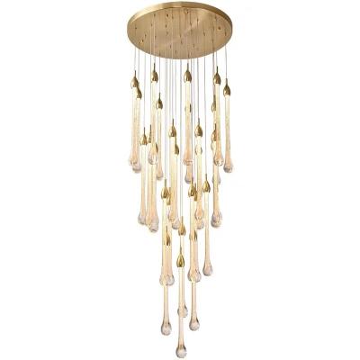 China Residential Guzhen Customize Decorative Modern Design For Large Living Room Staircase Pendant Lamp for sale