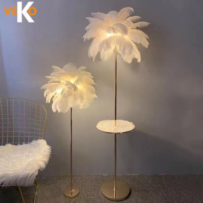 China VEKO Modern High Quality Luxury Floor Lamp Stand Feathered Floor Lamp for sale