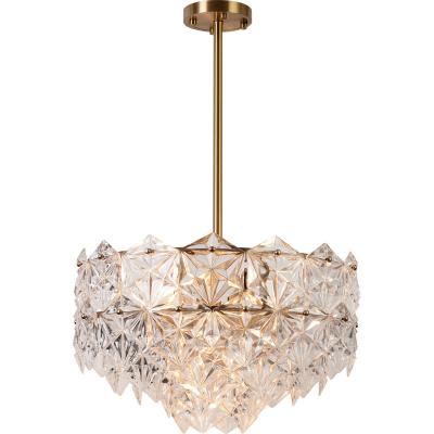 China Modern Copper And Crystal Glass For Living Room Bedroom Restaurant Dining Room 430mm Modern Chandelier for sale