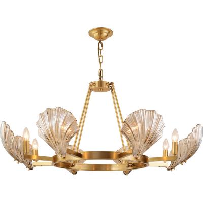 China Light Source 800mmEnergy Saving Modern And Copper Material Brass Glass Pendant Lamp Ceiling Light Chandeliers for sale